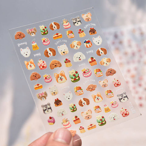 Cute Dog Nail Stickers, Cute Nail Art Stickers, Dog Nail Decals, Animal Stickers, Cute Nail Design, Nail Art, DIY Nails, 3D Nail Sticker