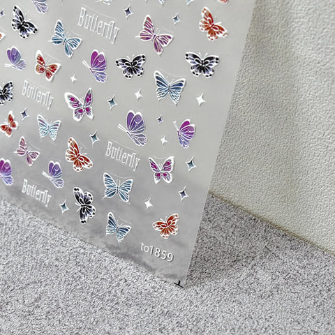 Butterfly Nail Stickers, Butterfly Nail Decals, Nail Decal Art, Nail Designer Art, 5D Embossed, DIY Nails