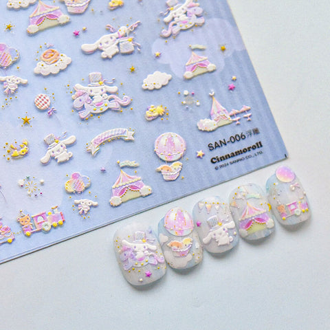 Charming Cinnamoroll Nail Stickers - Detailed character accents