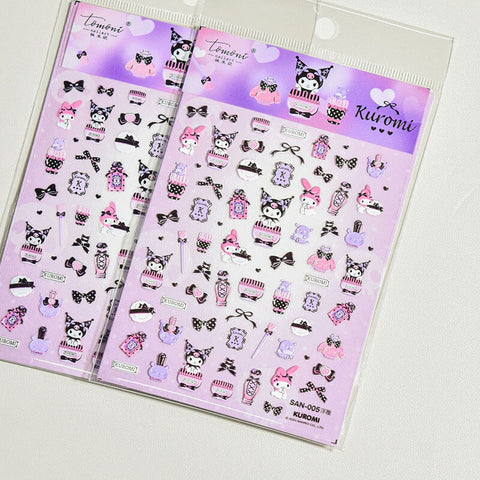 Kuromi and Melody Nail Art - High-quality adhesive stickers
