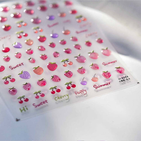 cherry nail stickers