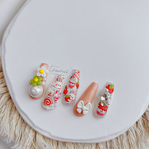 cute bunny nail design