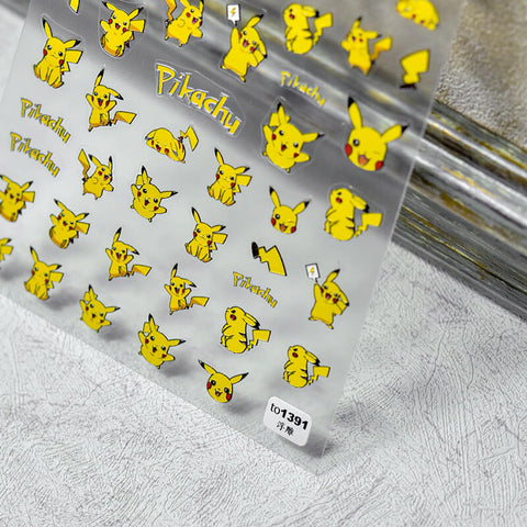 Pikachu Nail Stickers | Cute Pikachu Designs
