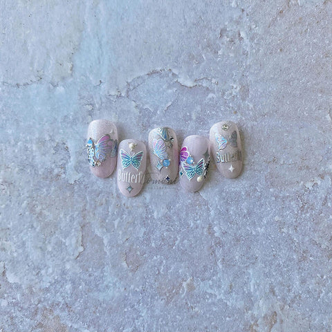 Butterfly Nail Stickers, Butterfly Nail Decals, Nail Decal Art, Nail Designer Art, 5D Embossed, DIY Nails