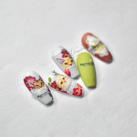 Adorable Cat Emoji Nail Decals for Fun Manicures