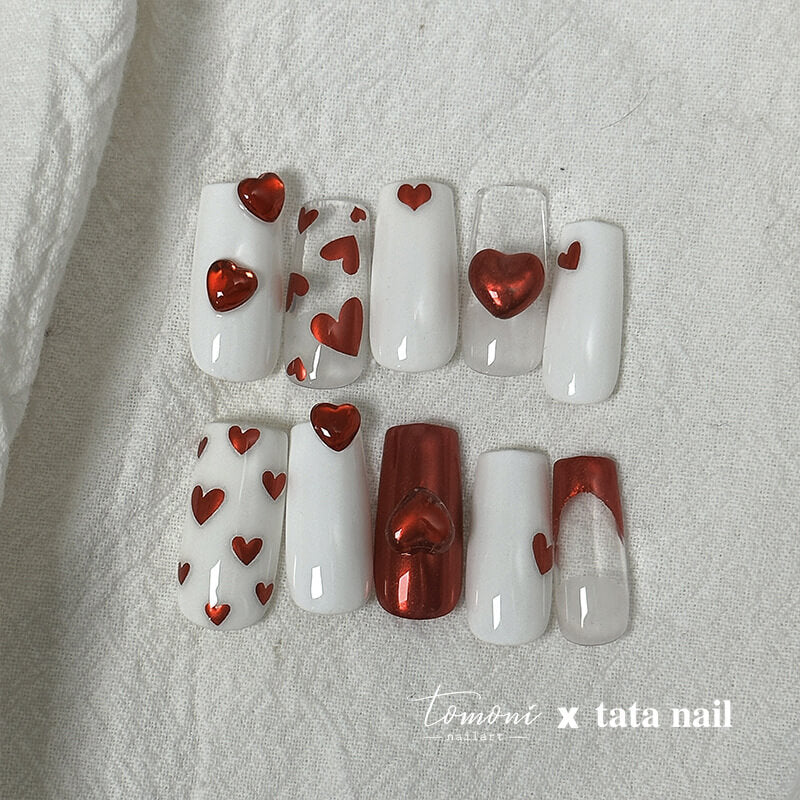 red heart nail designs