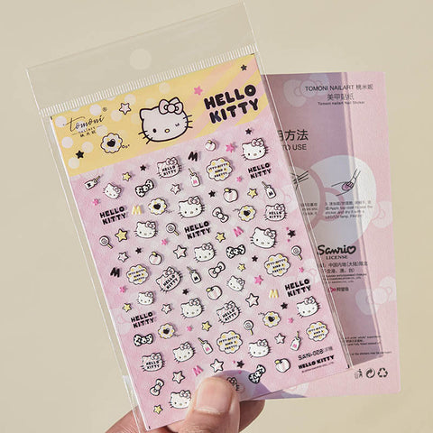 Hello Kitty Nail Sticker: Pink bow and adorable Hello Kitty design