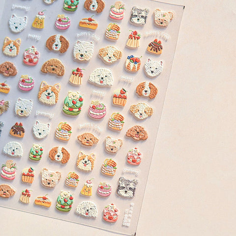 Cute Dog Nail Stickers, Cute Nail Art Stickers, Dog Nail Decals, Animal Stickers, Cute Nail Design, Nail Art, DIY Nails, 3D Nail Sticker