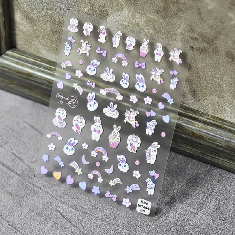 cute bunny nail decal stickers