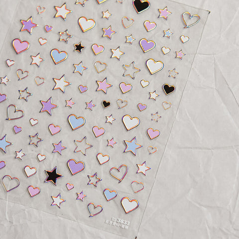 heart and star nail stickers