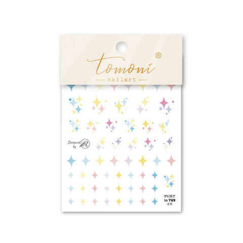 colorful star nail sticker
