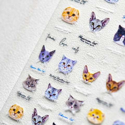 High-Quality Cat Face Nail Stickers for Creative Nail Art