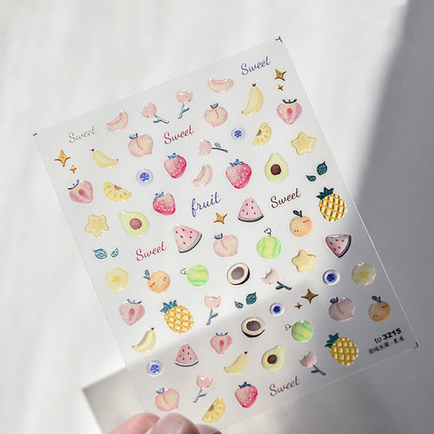 cute fruit nail decal stickers