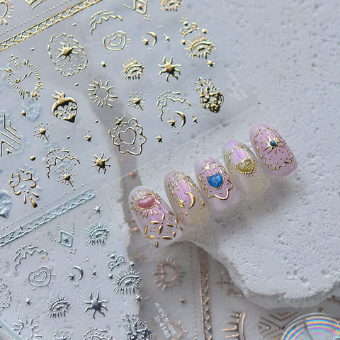 dainty gold nail stickers