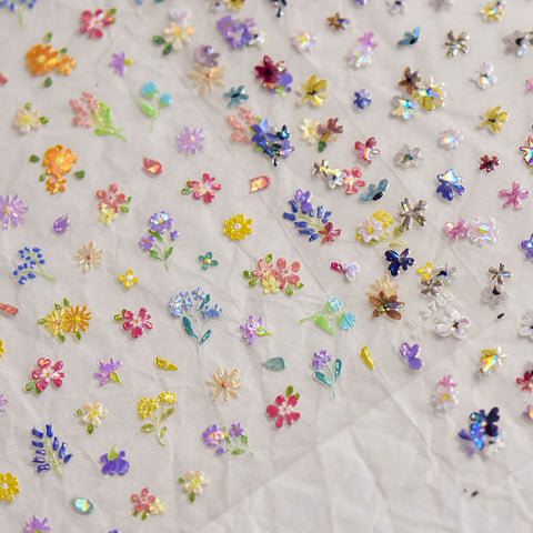 aesthetic small flower nail stickerrs