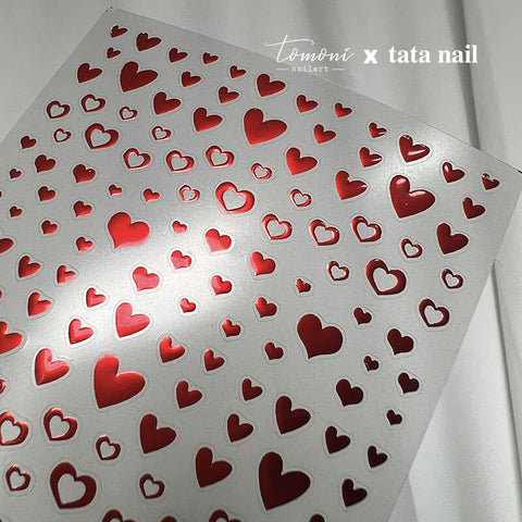 red heart nail decals