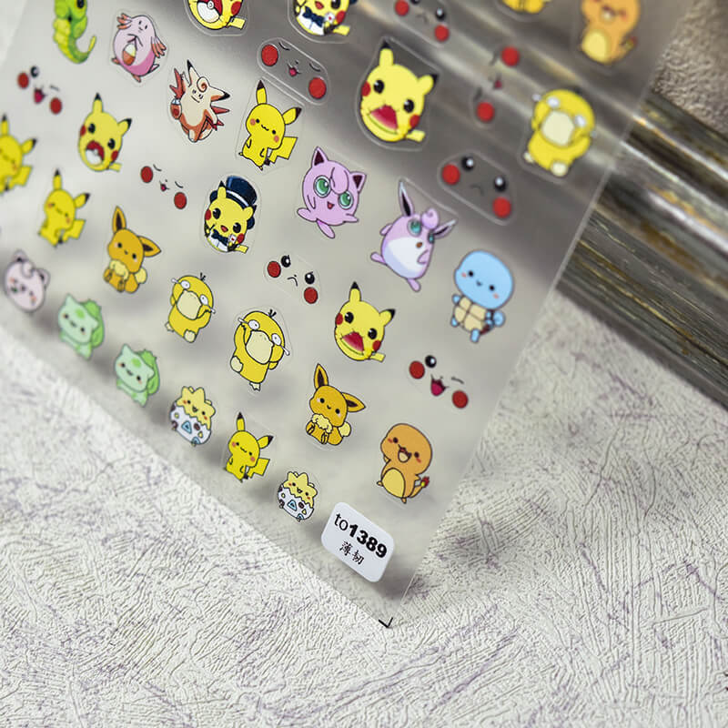 Detailed Pokémon Nail Stickers - Catch 'em all with these cute designs