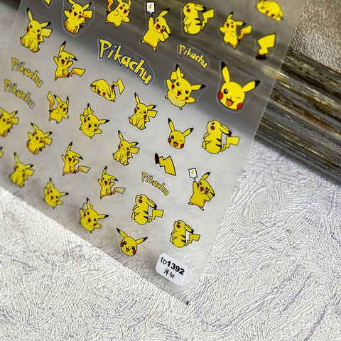 Pikachu Nail Stickers | Cute Pikachu Designs