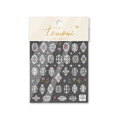 flower frame nail stickers