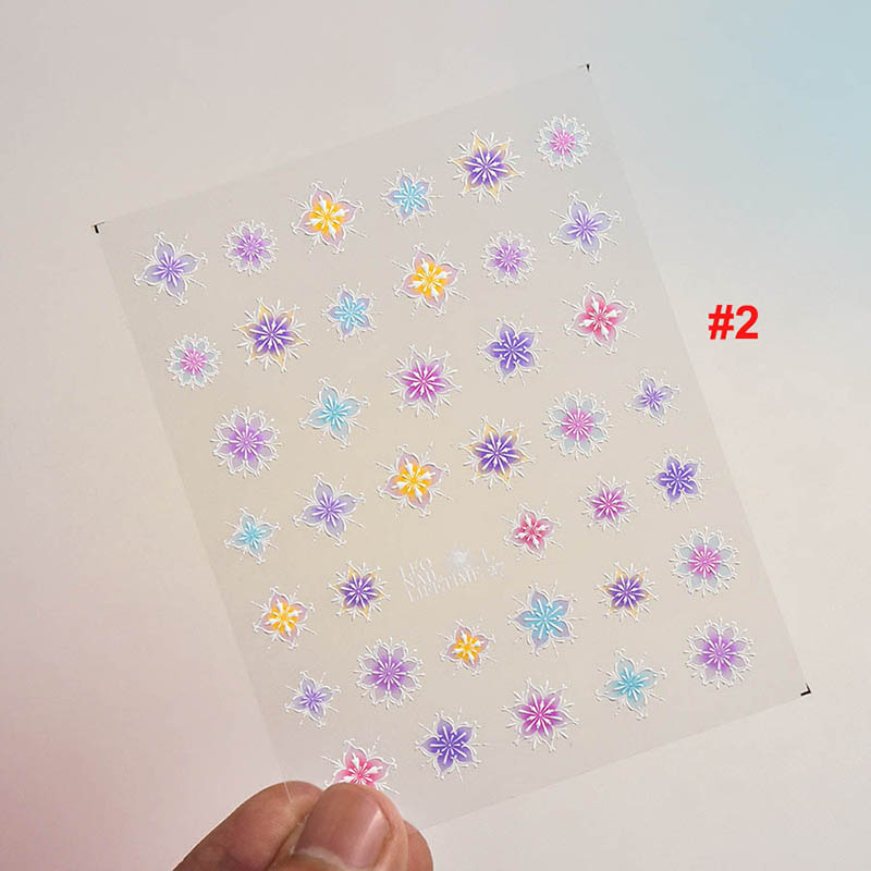 boho flower nail decal stickers