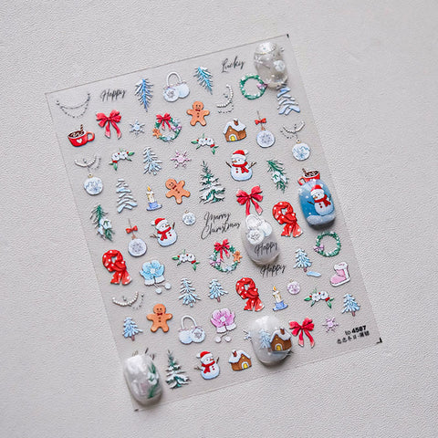 Christmas Nail Stickers, Winter Nail Stickers, Christmas Nail Art Stickers, Winter Nail Decals, Winter Manicure, DIY Nails, 3D Nail Stickers