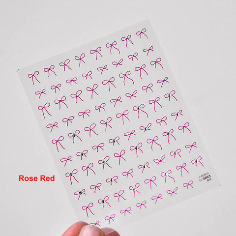 red bowknot nail decal stickers