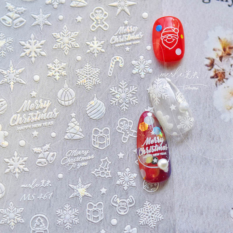 christmas and winter snow nail sticker