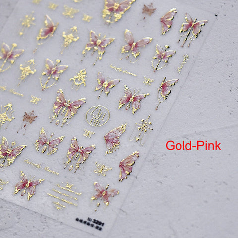 Butterfly Nail Stickers, Butterfly Nail Decals, Butterfly Nail Art, 3D Nail Stickers,Aesthetic Manicure, DIY Nails, Nail Stickers