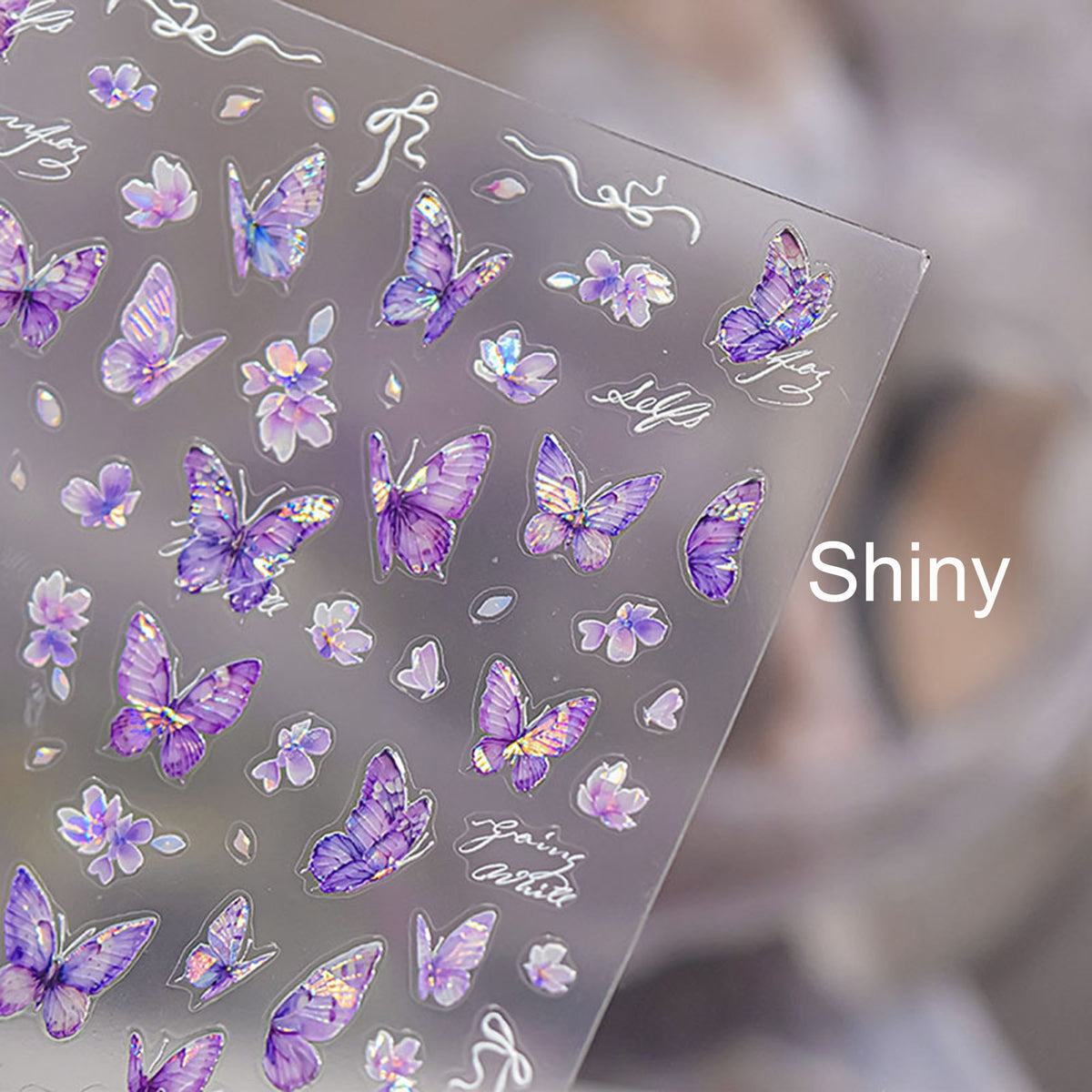 Purple Butterfly Nail Stickers, Butterfly Nail Decals, Aesthetic Butterfly Nail Stickers, Nail Art Stickers, Butterfly Manicure, DIY Nails