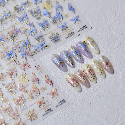 Butterfly Nail Stickers, Butterfly Nail Decals, Butterfly Nail Art, 3D Nail Stickers,Aesthetic Manicure, DIY Nails, Nail Stickers