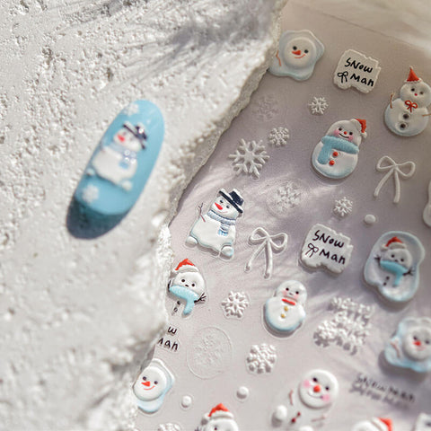 Winter Snowman Nail Stickers, Snowman Nail Decals, Winter Nail Art, Snow Stickers, Winter Manicure, Snowman Nail Art Stickers, DIY Nails