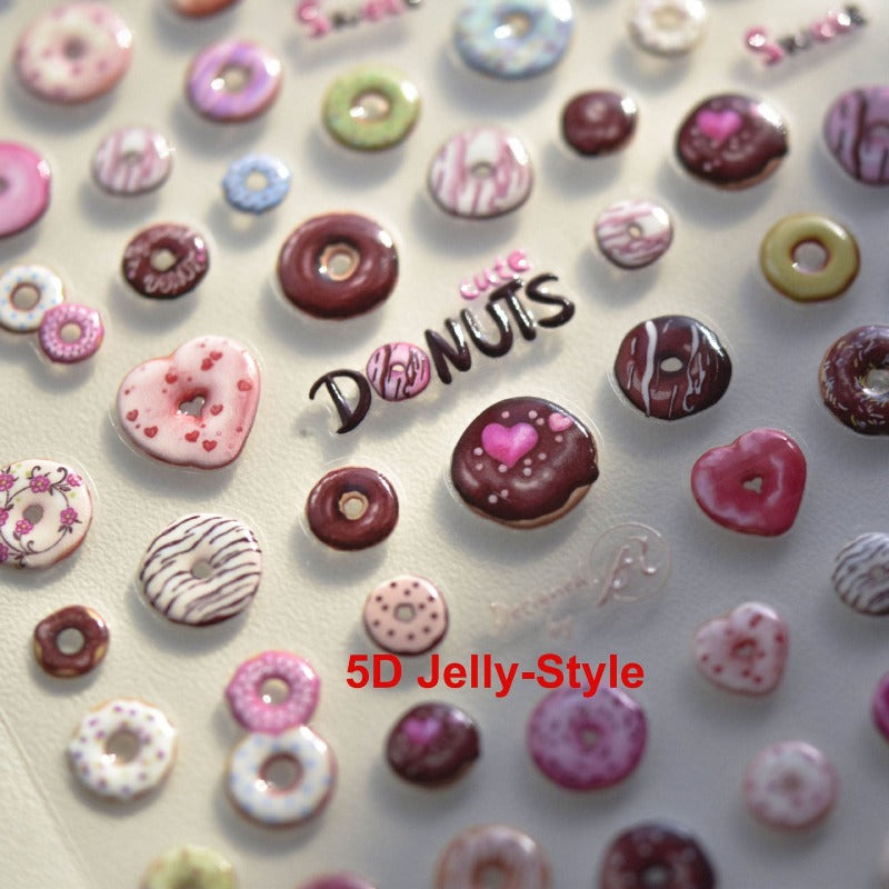 Pink Donut Sticker, Rhinestone Stickers