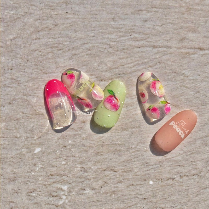 Peach Nail Stickers, Peach Nail Decals, Jelly Style Nail Stickers, Fruit Nail Decals, Nail Supplies, DIY Nails - Miss Fairy Nails
